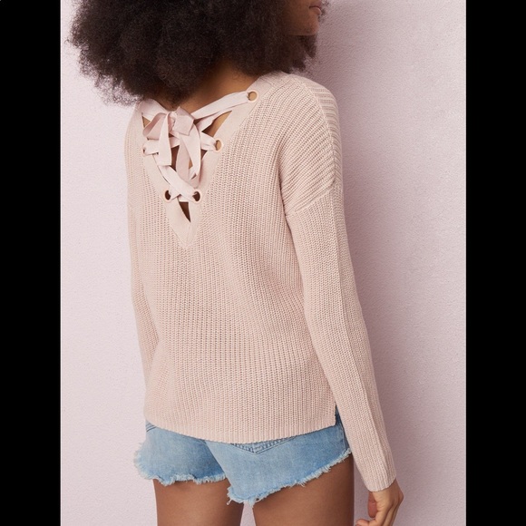 Garage Sweaters - 2/$35 GARAGE Blush Pink Sweater with Ribbon 🎀